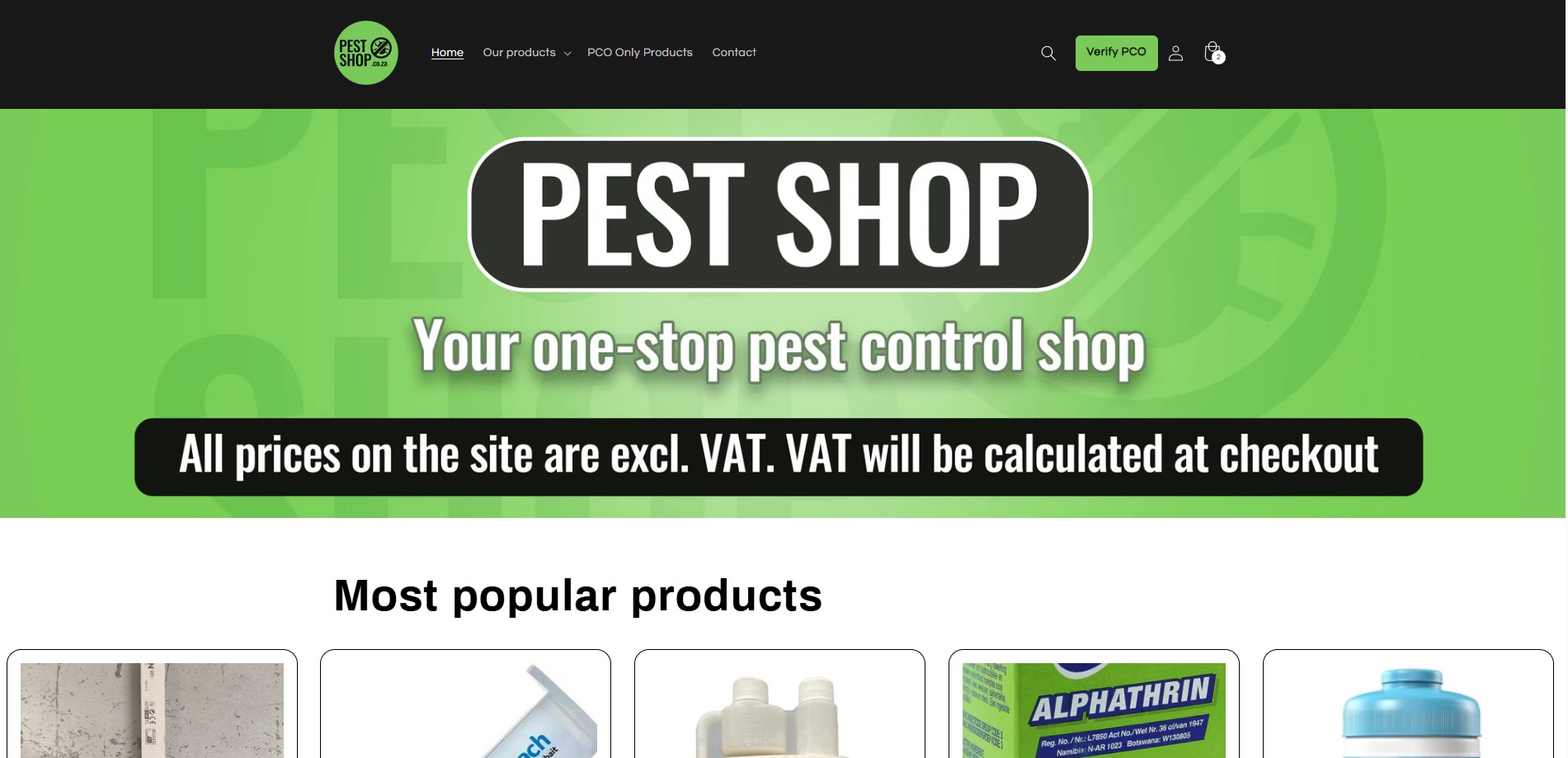 pestshop.co.za Website